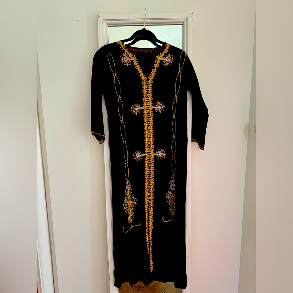 Embroidered hand made navy tunic